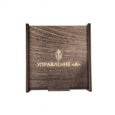 Ремень кожаный с эмблемой "Альфа", коробка