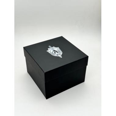 Часы "Альфа" кварцевые на каучуковом ремне (черный/красный)