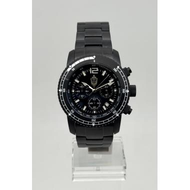 Часы "Альфа" кварцевые на браслете (черный/белый)