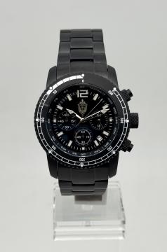 Часы "Альфа" кварцевые на браслете (черный/белый)