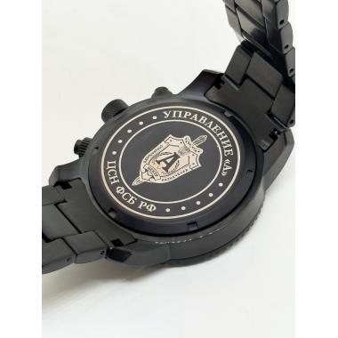 Часы "Альфа" кварцевые на браслете (черный/белый)
